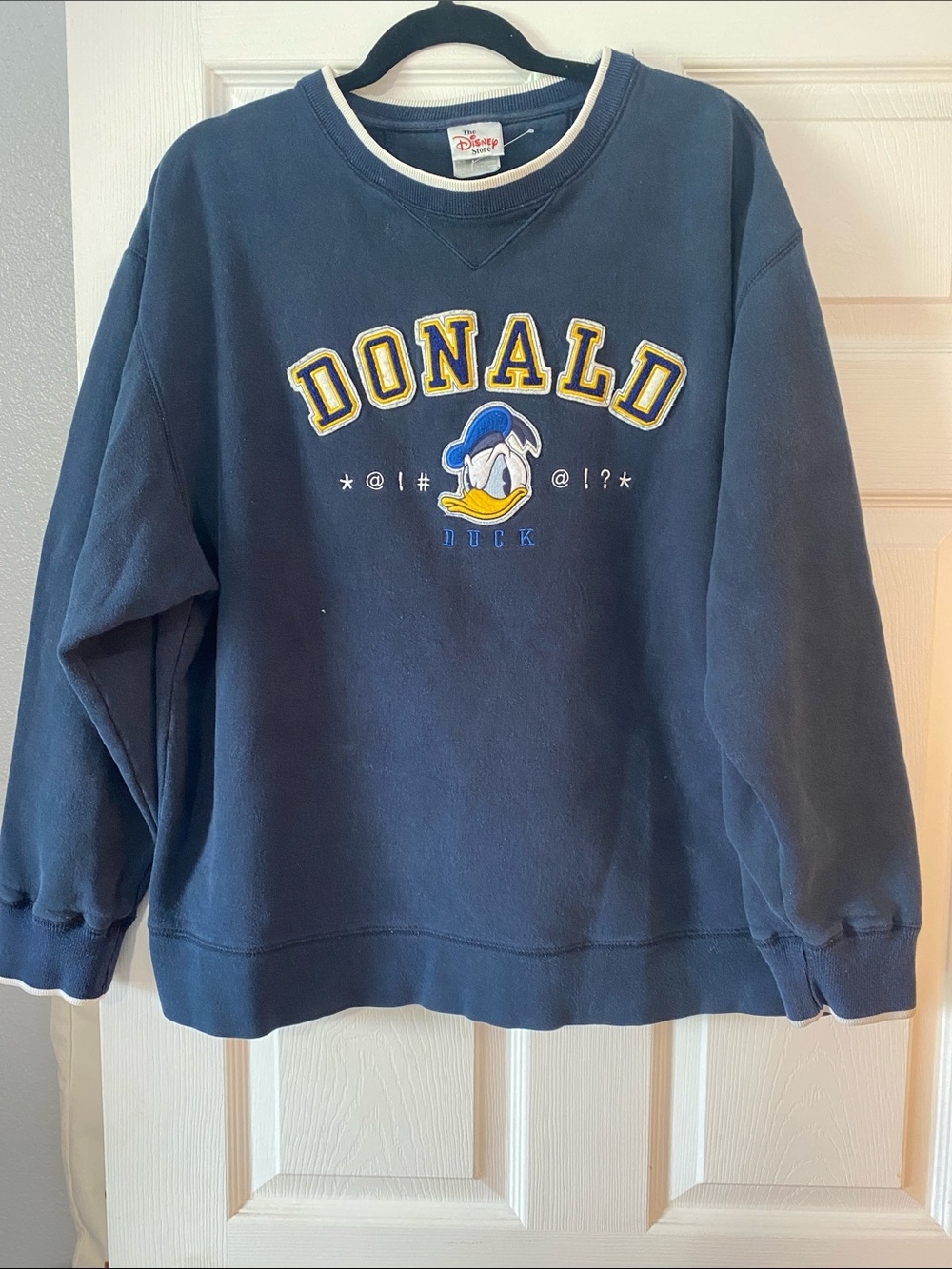 Disney Navy Donald Duck Embroidered Crewneck Sweatshirt